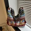 Tkana Torba Styl Etniczny Torby Crossbody Duża Pojemność Boho Torba Tote Frędzle Torba na Ramię Outdoor