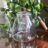 Hanyou 1200ML Dual-Use Walnut Handle Glass Teapot