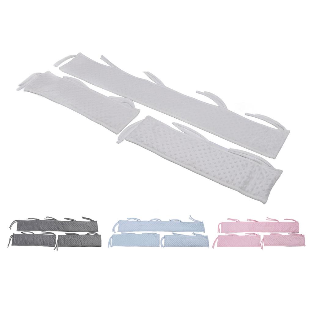 3 Pieces Baby Bed Rail Bumper Split Type Infant Bed Soft Guard Sleeve Bubble Velvet Fabric Edge Prot