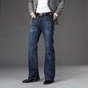 Men's Dark Blue Flare Jeans – Mid Rise Bootcut with 5-Pocket & Retro Style, Perfect for Casual Daily & Streetwear Fashion