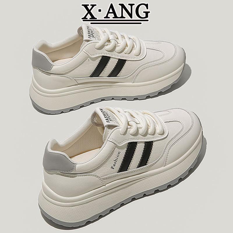 First Layer Cowhide Sports Shoes Women's Shoes Soft Sole Light Autumn New Casual Thick Sole