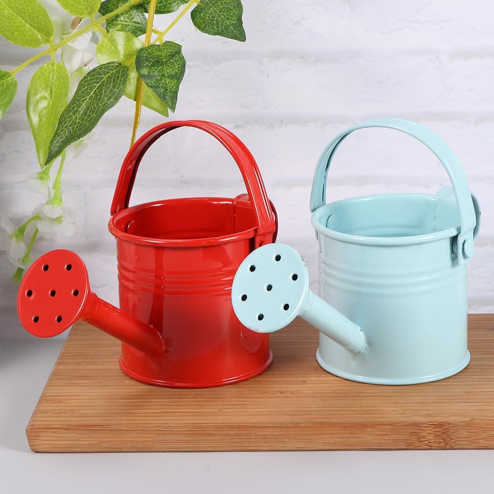 

VANZACK 4Pcs Iron Watering Can Kids Watering Can Mini Sprinkler Bucket Kids Gardening Water Pot Mini Watering Can for Garden Yarde Home Plants Flower