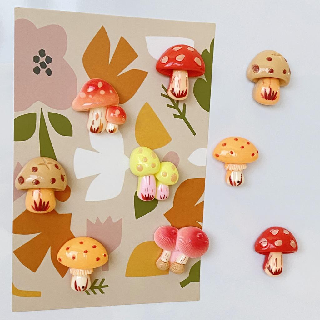 9pcs Mushroom Fridge Magnets Set - Cute & Creative Decorative Magnets for Kitchen, Office Whiteboard, Locker & Dishwasher