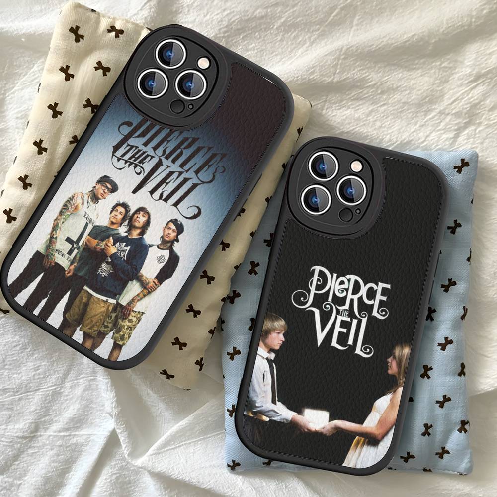 Custodia per Telefono P-Pierce The Veil Band per iPhone 16 15 14 13 12 11 Pro Max Plus Copertura in Pelle Antiurto