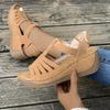 Fashion Bohemia Narrow Band Gladiator Women Summer Casual Platform Wedge Heels Sandals Back Strap Soft Sole Velcro Strap Mom's Shoes