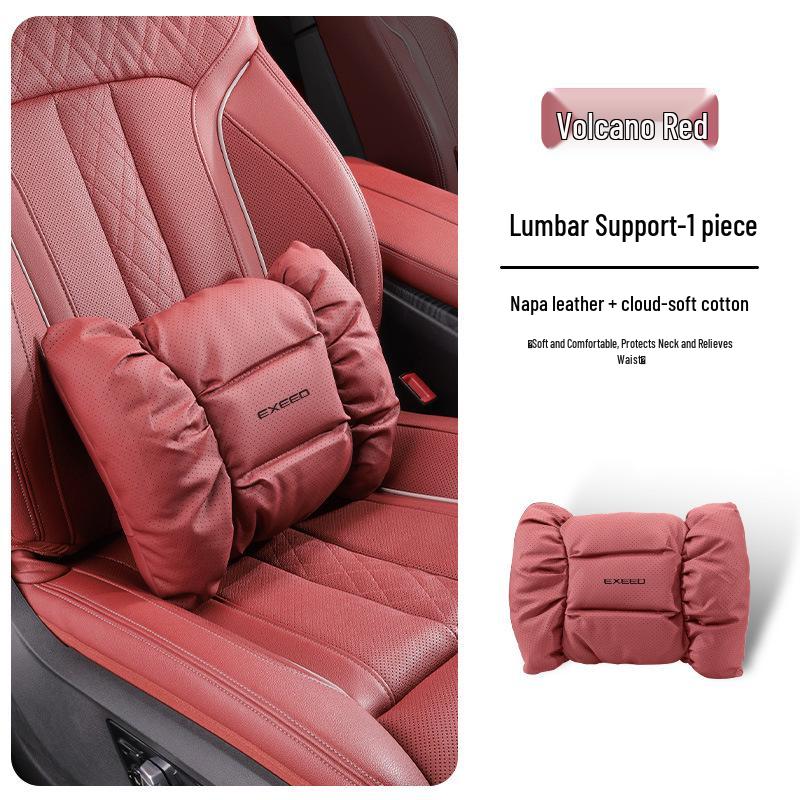 Xingtu Xingji Era ES Red Car Headrest, Lumbar Support, Neck Pillow, and Seat Decor Set