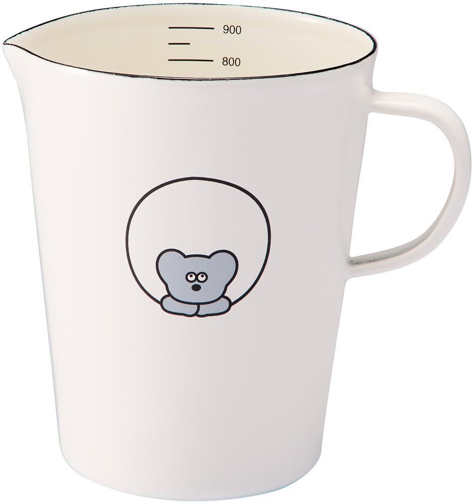 Toyoho Andy the Mouse Enamel Measuring Cup, White, Large, AMJ-2308
