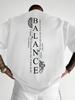 Camiseta Masculina "BALANCE" Gráfico Mente Corpo Casual Algodão Manga Curta Tops Verão Streetwear