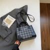 Korean foreign style handbag women's 2025 summer new fashion plaid small square bag high value shoulder messenger bag