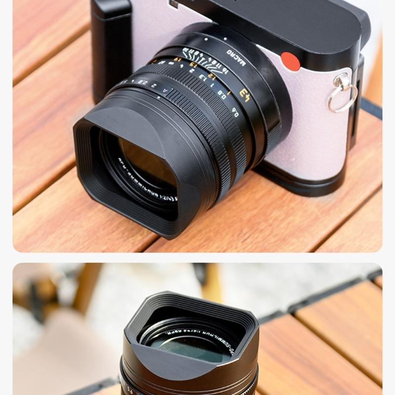 Aluminum Alloy Camera Lens Hood for Q343 AntiReflection Square Photography Equipment