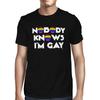 1Tee Mens Nobody Knows I'm Gay Rainbow Pride Flag T-Shirt