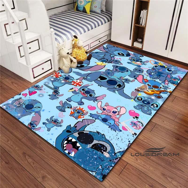 Tappeto Lilo & Stitch con Stampa Cartone Animato – Tappetino per Camera da Letto e Soggiorno / Tappeto Decorativo per Casa Antiscivolo di Grandi Dimensioni