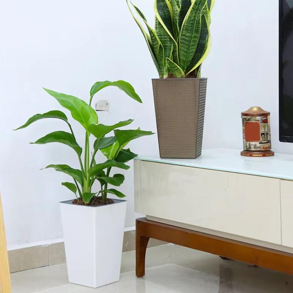 Plastic Balcony Plant Pot Brick Pattern Plant Growth Cultivation Pot  Garden Supplies
