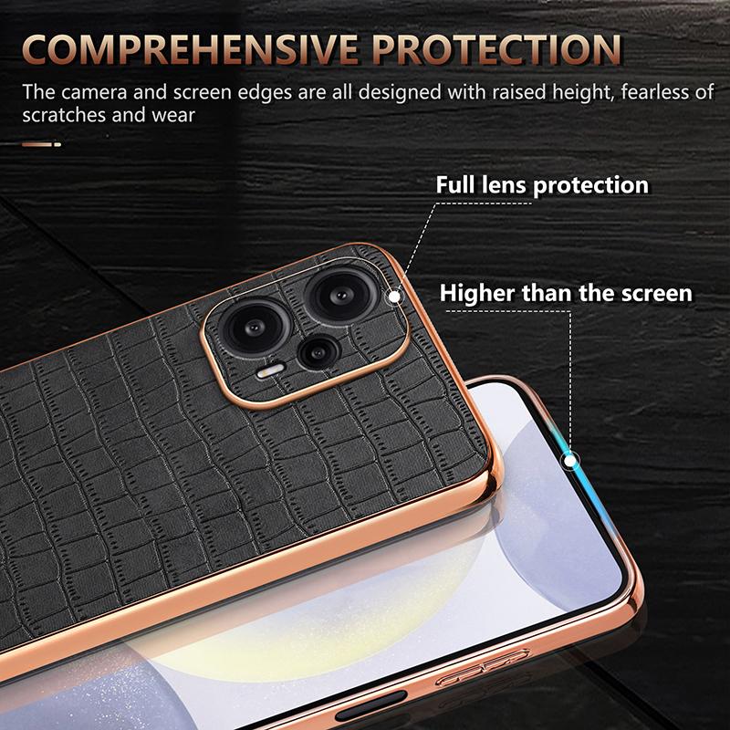 For Xiaomi Redmi Note 12 Turbo/Poco F5 5G Case Electroplating PU+TPU Phone Cover