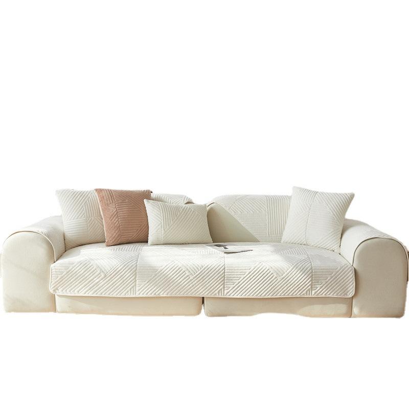 Winter Thick Plaid Plush Sofa Cover Warm Velvet Non-Slip Cushions Living Room Flannel Couch Covers Universal Armrest Back Towel