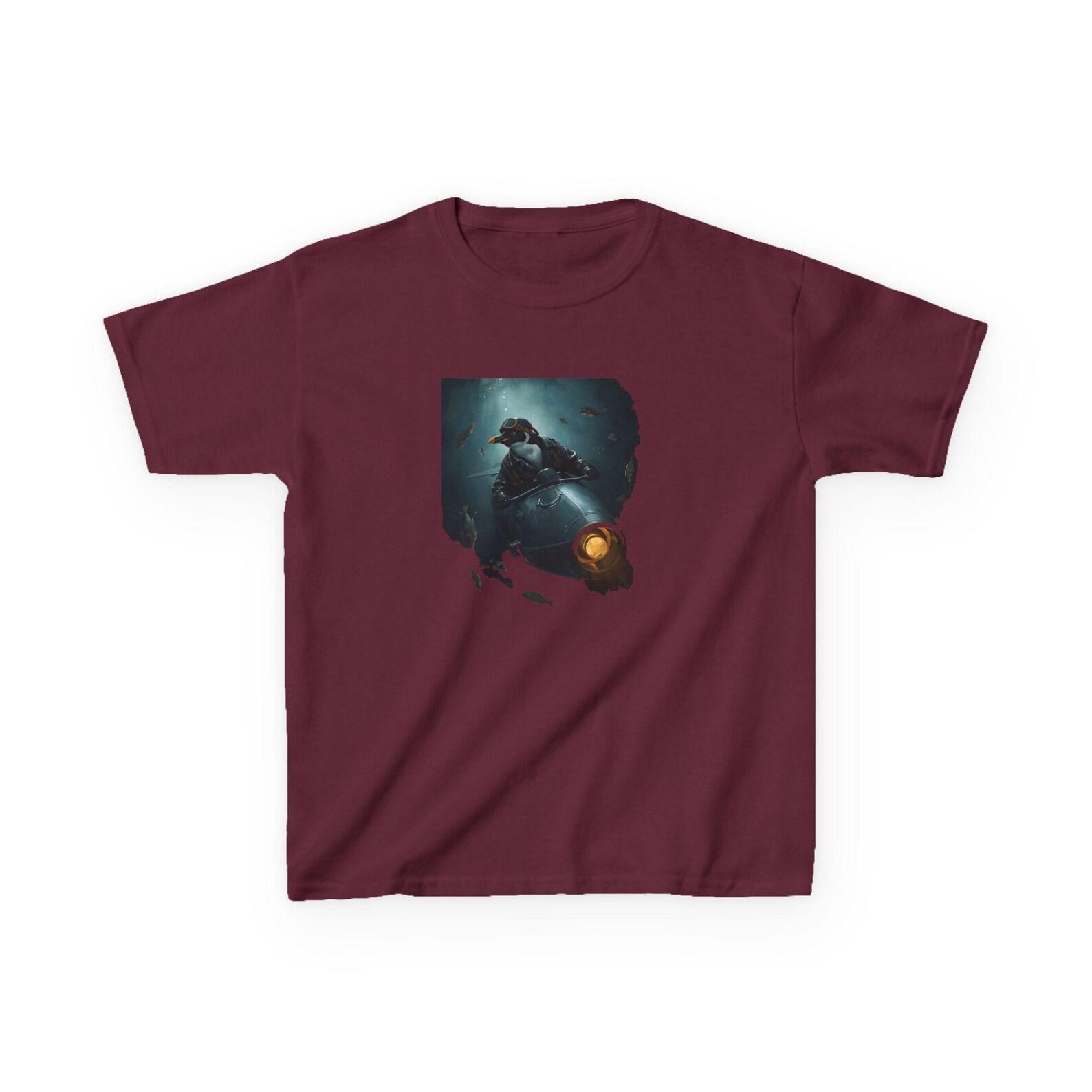 Deep Sea Diver Kids Tee | Submarine Helmet Ocean Illustration 130