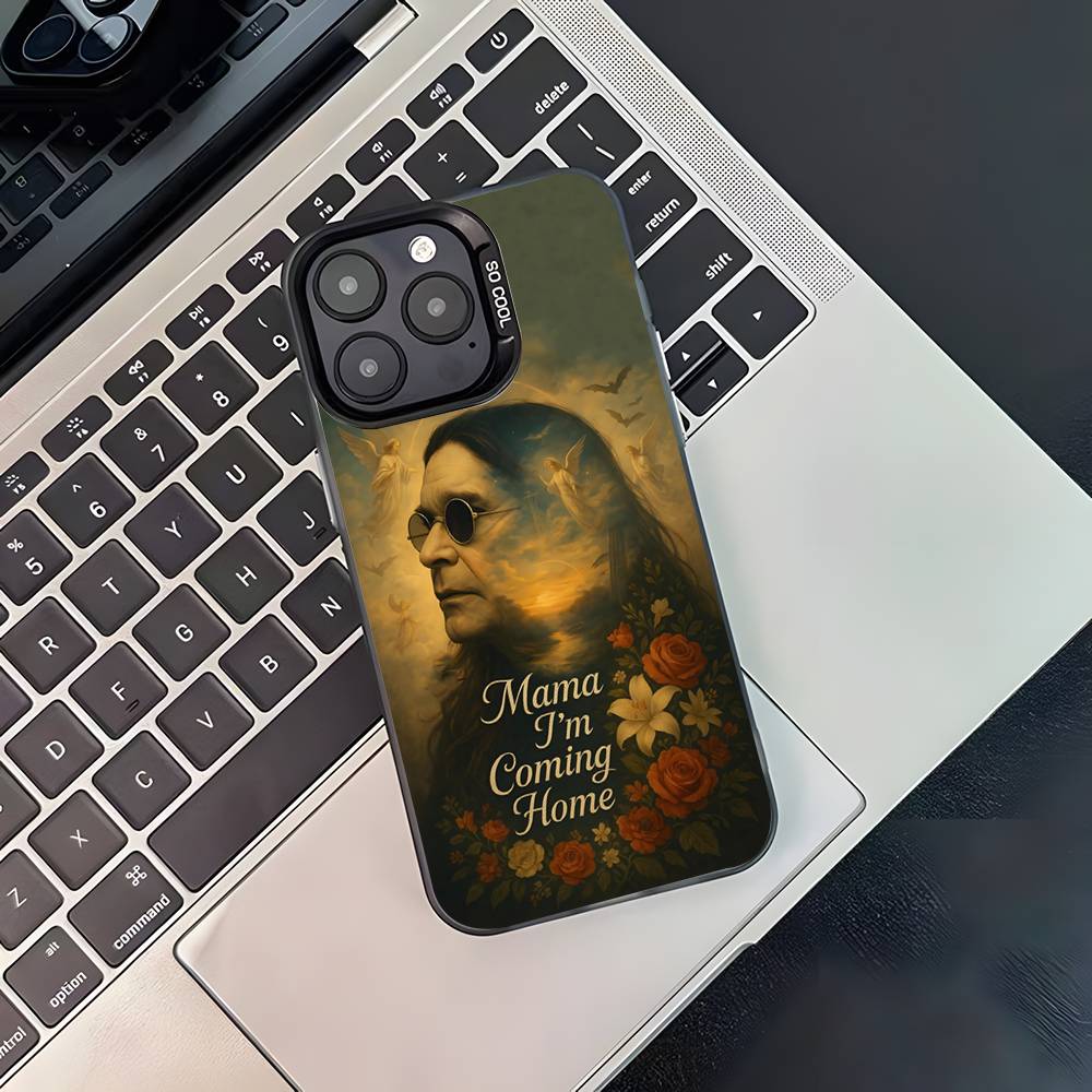 Sänger O-Ozzy Osbourne Handyhülle Für iPhone 16,15,14,13,12,11,Pro,XS,Max,Plus,Mini,SE4,E Schwarz Matt Stoßfeste Hülle