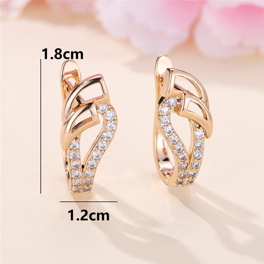 Trendy Crystal White Zircon Skeleton Hoop Earrings For Women Vintage Gold Color Wedding Jewelry
