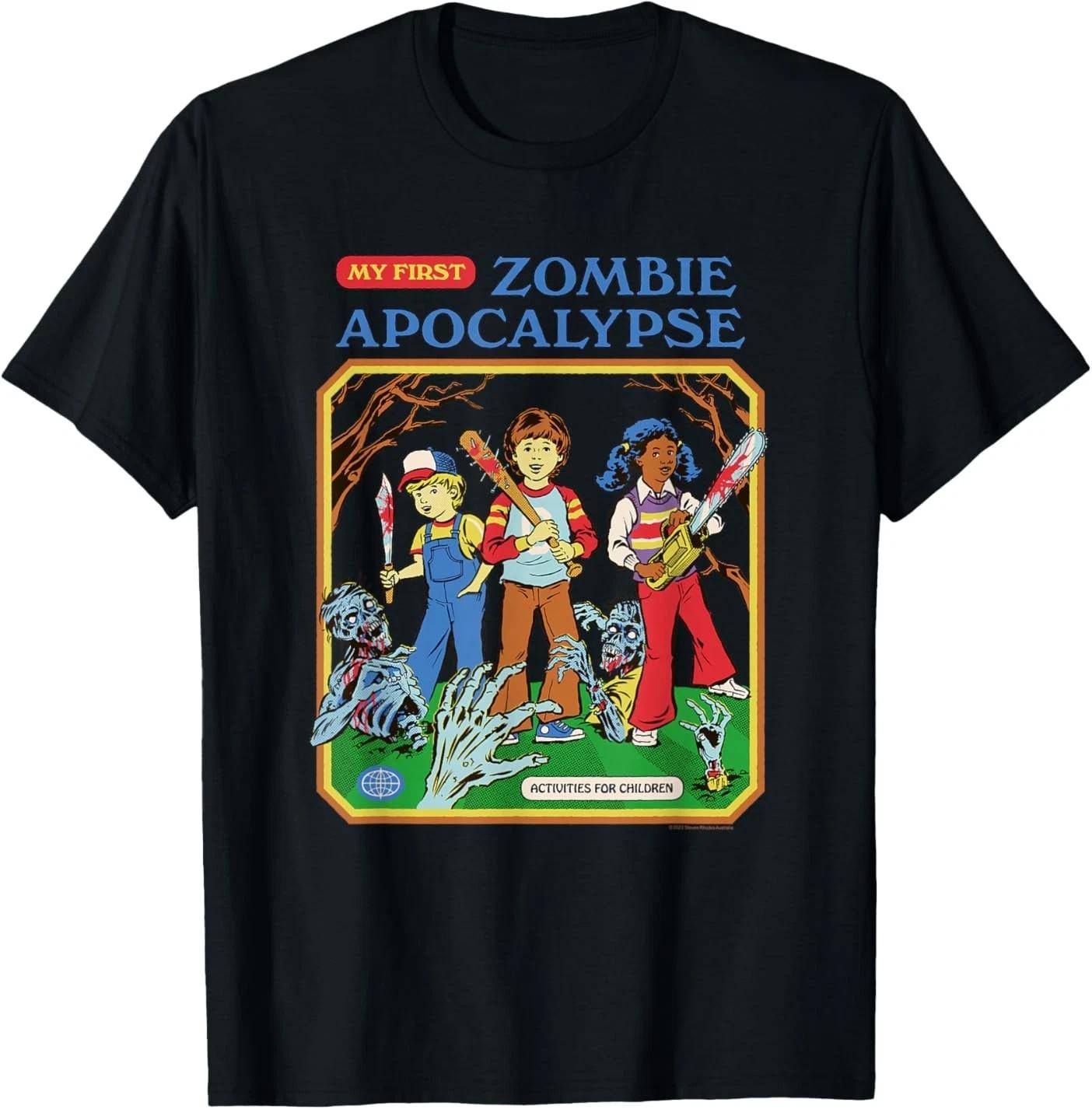 Steven Rhodes My First Zombie Apocalypse Retro Dark Humor T- Shirt 2XL