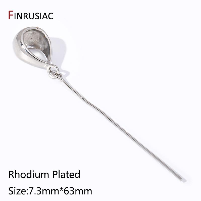 

Rhodium Plated Brass Pendant Clip Clasp With Pins,Pinch Pendant Bail Connector Clasps For DIY Jewelry Making Accessories 2 pieces
