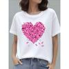European Sizes Women'S Breast Cancer Awareness T-Shirt - Pink Heart with Leaves Graphic - Soft Everyday Shirt for October - Breast Cancer Support Tee