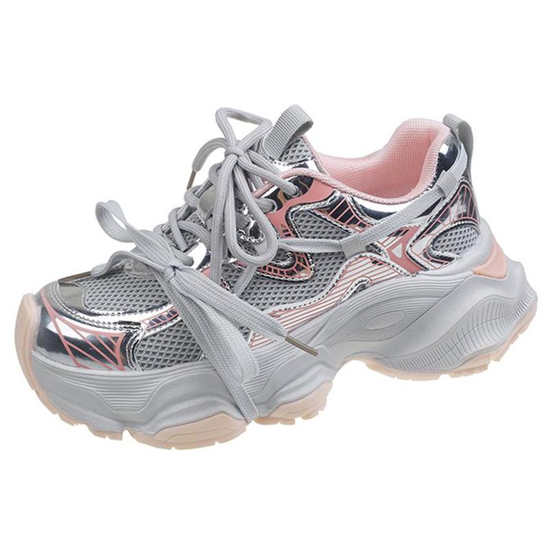 

Женские роскошные массивные кроссовки Женская повседневная обувь для улицы Спортивная обувь для улицы для женщин Дышащая обувь из сетки 35 розовый