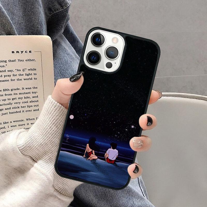Japanese 90s Anime Aesthetic Phone Case for iPhone 17 Air 16 16e 15 Plus for Apple 13 11 12 14 Pro Max Cover Coque