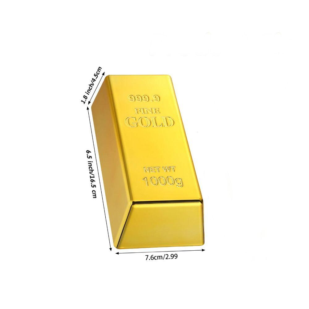 Ideales Geschenk Simulation Fälschung Goldbarren Glitzernder Türstopper Goldener Ziegel Filmrequisite Briefbeschwerer Goldbarren Sparschwein Heimdekoration
