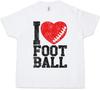 I Love Football II Kids Boys T-Shirt Hearts Heart Love Addicted Ball Foot-
