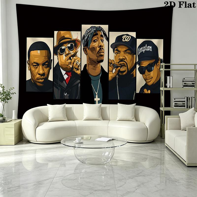 Rapper Wandteppich Ästhetischer Wandbehang Bedruckter Stoffdecke Dekorative Wandteppiche für Schlafzimmer Wohnzimmer Heimdekoration