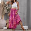Women's Ethnic Printed Bohemian Summer Long Skirt with Wide Hem