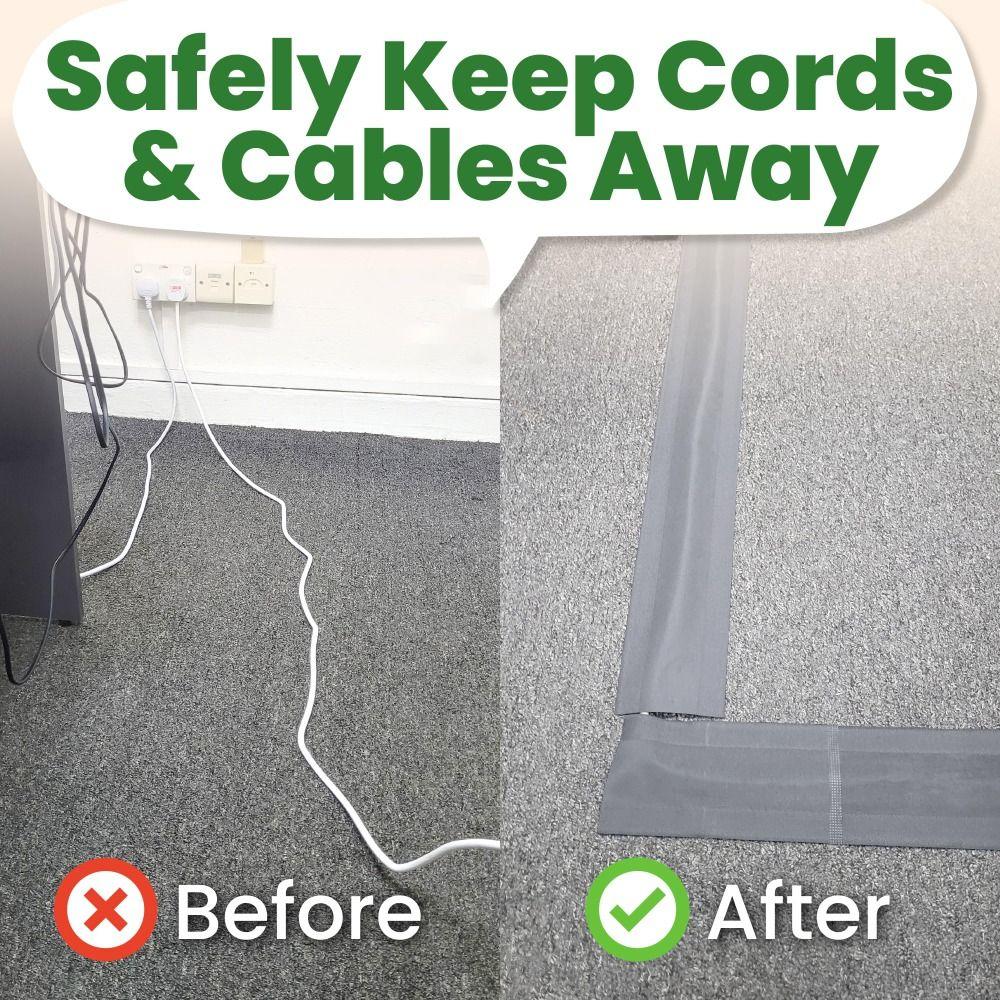 Keep Neat Carpet Cord Cover DIY Electric Cable Organizer Floor Wire Protector  for Office Home