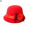 Women Retro Floral Bowler Hat Solid Color Cap for Party Prom Outdoor Travel
