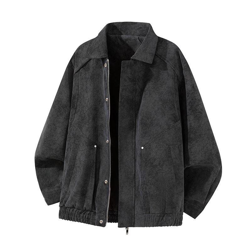 

Американская уличная куртка из искусственной кожи с заклепками, мужская осенняя новая куртка с лацканами большого размера в стиле ретро 4XL