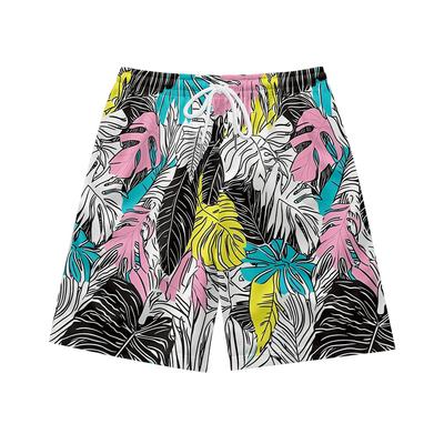 European And American Tropical Rainforest Plant Elements Men'S Casual Shorts Beach Pants