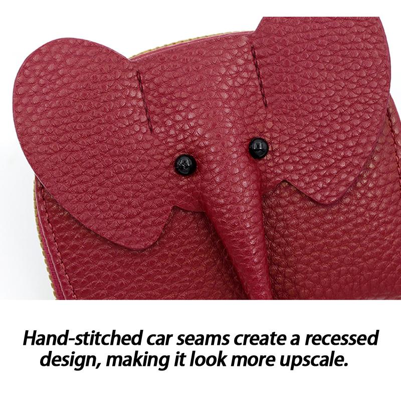 Pu Leather Baby Elephant Coin Purse Women'S Bag Pendant Creative Card Holder Storage Lipstick Envelope Zipper Money Bag