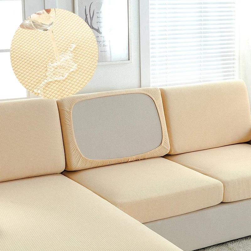 Sofa Seat Cushion Cover Stretch Waterproof Slipcovers Sofa Back Cover 1/2/3/4 Seater Couch Cover Chaselong Protector
