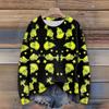 Long Sleeve Pullover Sweaters For Women O Neck Casual Cute Printing Knit Oversized Sweater