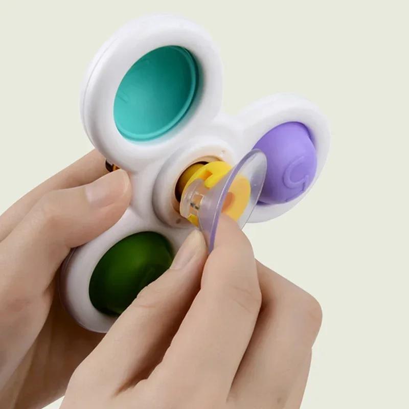 3 Teile/satz Baby Bad Spielzeug Lustige Bade Sucker Spinner Saugnapf Cartoon Rasseln Zappeln Pädagogisches Spielzeug Für Kinder Jungen Geschenk