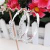 European & American Double Row Rhinestone Hoop Earrings - Exaggerated Non-Falling Diamond Circle Jewelry