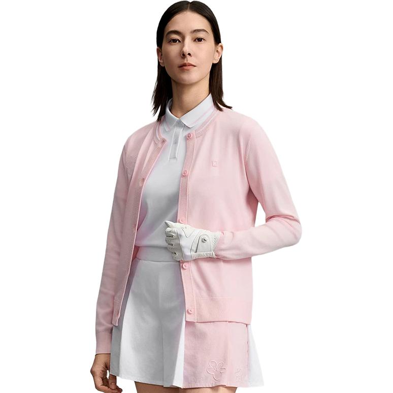 FILA Golf Series Fashion Simple Classic Casual Cute Pink Sweet Versatile Comfortable Woven Cardigan Knitwear Women cardigans A11W625415FPK