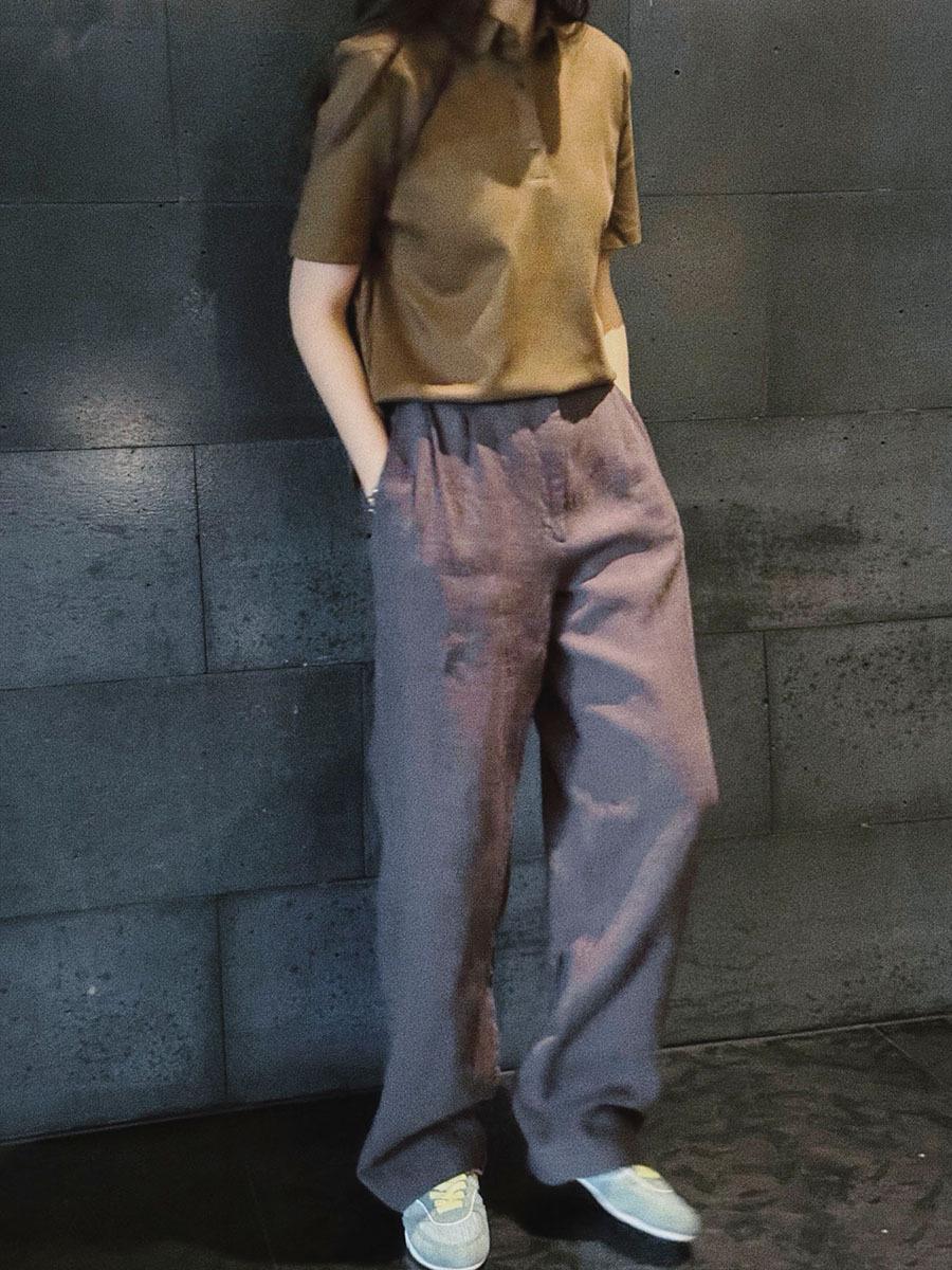 

SuZhen Heavy Duty 9-Piece 100% Hemp Trousers - Spring/Summer 2026 Old Money Style Casual Pants Extra Large чорний колір сірий