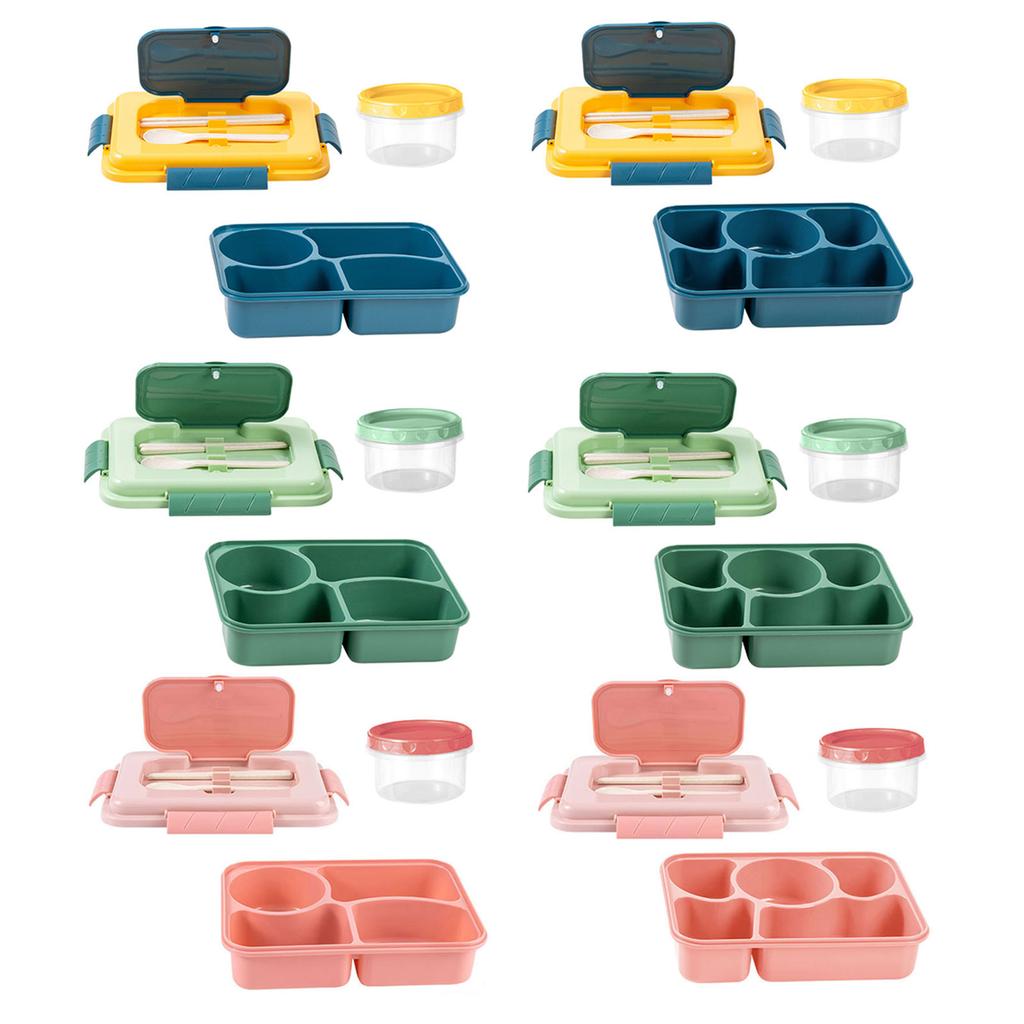 Multi Functional Meal Box With Soup Storage Compartment And Eating Tool Microwave Friendly Lunch Holder For Students