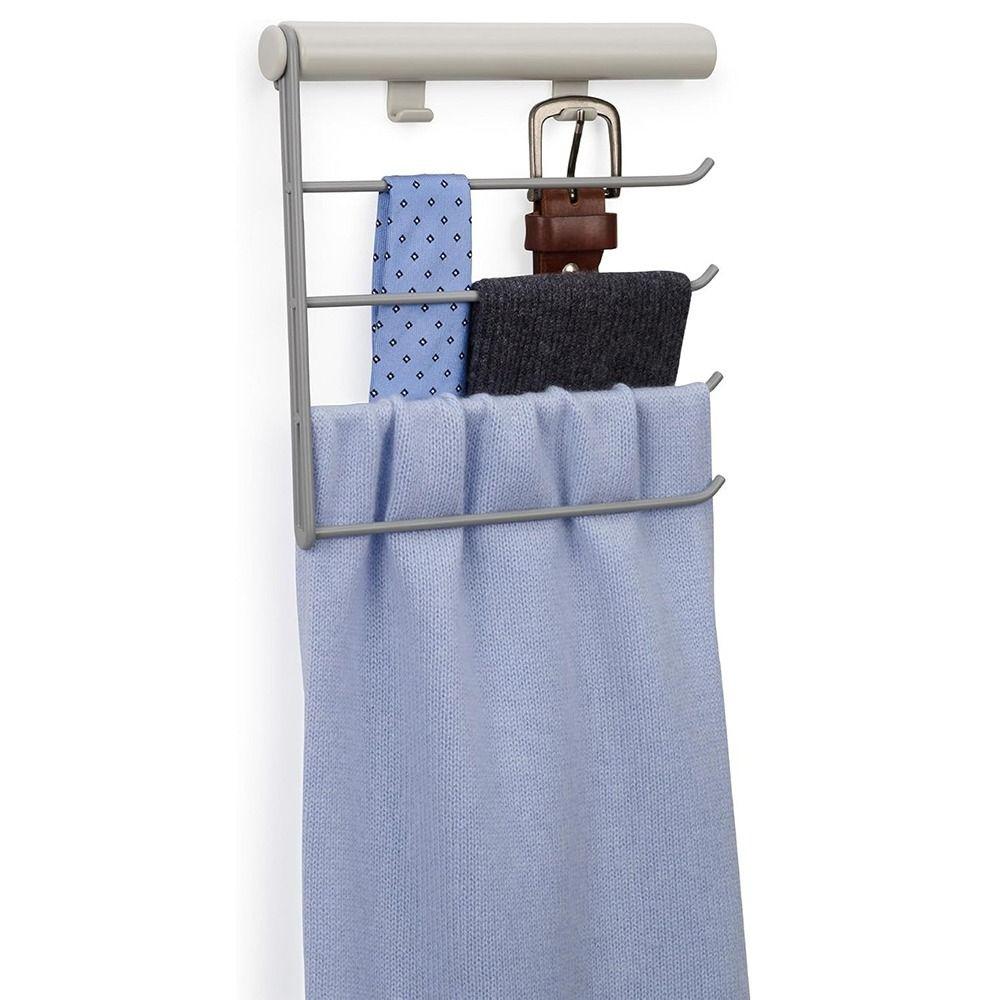 Self-adhesive Scarf Tie Hanger Sliding Scarf Hanger Hook Hat Rack Belt Storage Rack  Kitchen