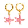 Starfish Charms Ear Buckle Lip Hoop Earrings Simple Enamel Fish Earrings  Party