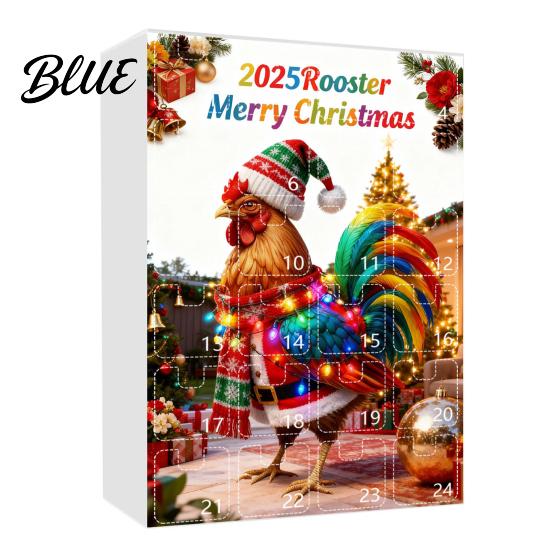 Children Christmas Calendar Windows Holiday Box Multifunctional 24-Day Countdown Chicken Advent with Easy-Open Decoration Family