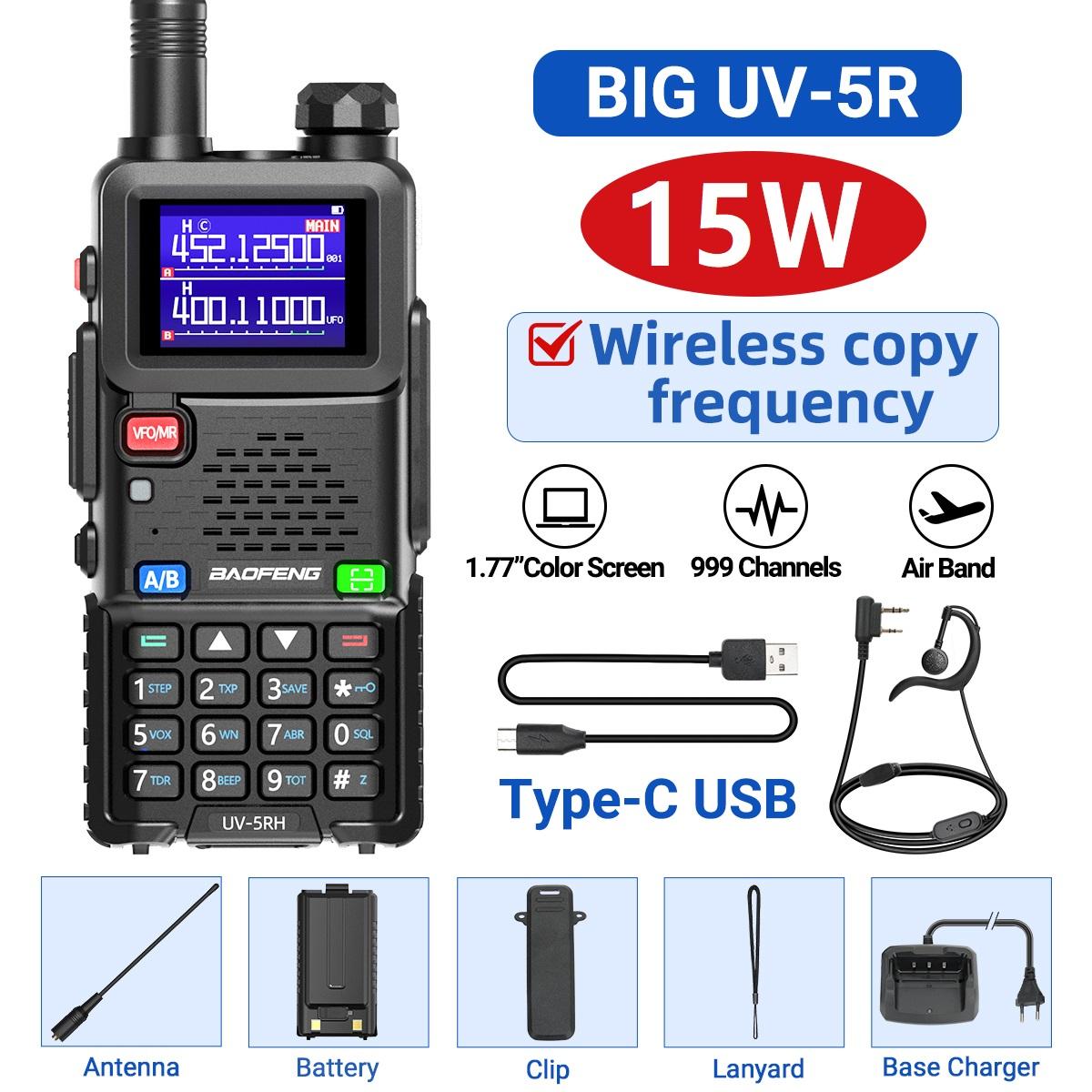 Baofeng Vylepšené UV-5RH 10W Vysielačka Letecké Pásmo Bezdrôtové Kopírovanie Frekvencie Dlhá Dosah Typ-C Nabíjačka UV 5R Amatérska Obojsmerná Rádio stanica US