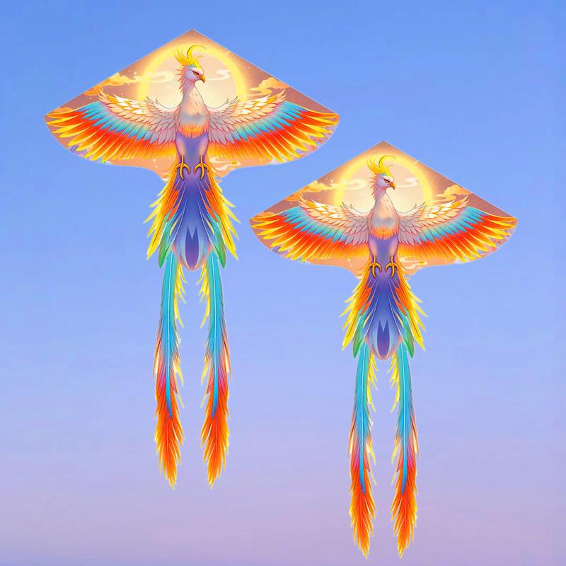 

Красочный воздушный змей Феникс, Легко запускается при слабом ветре