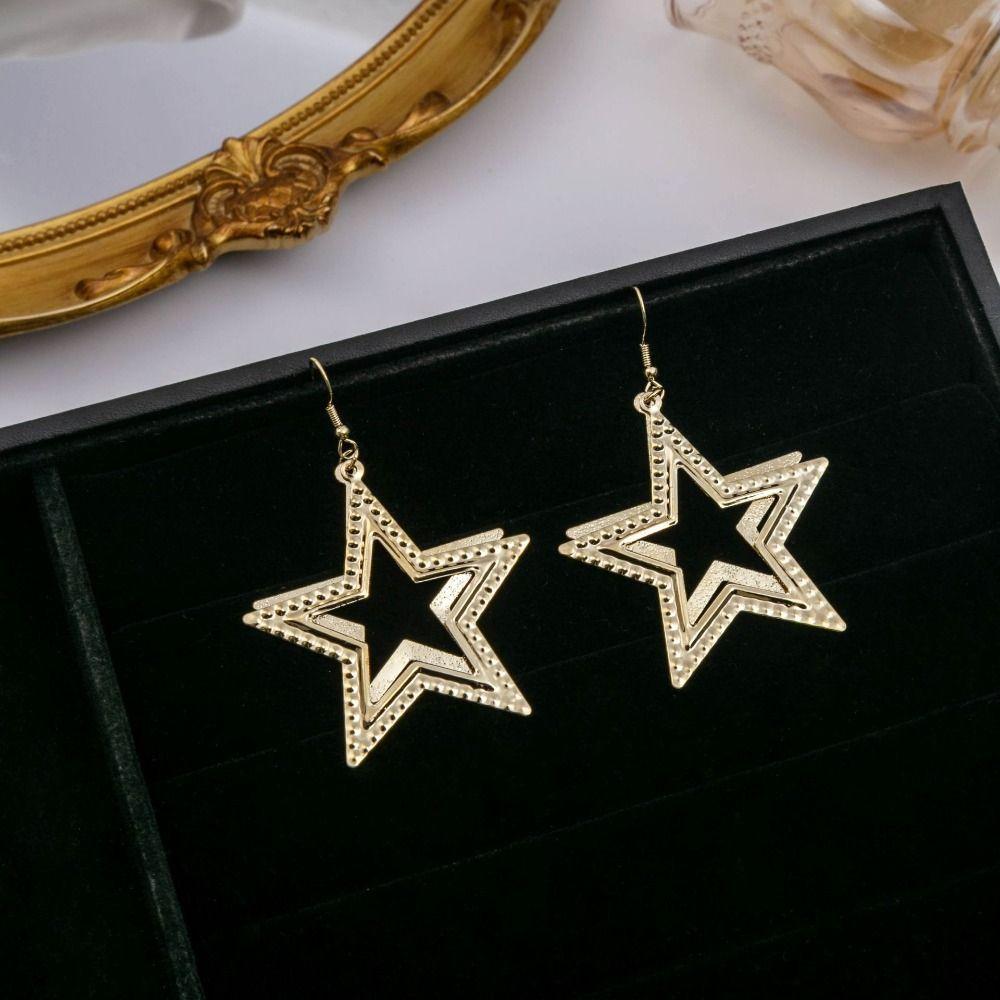 

Модные серьги-подвески с пятиконечной звездой, элегантные длинные женские серьги с кисточками