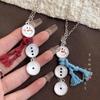 Autumn and winter cute snowman pendant necklace women's Christmas decorative sweater chain niche high-end versatile sweater chain